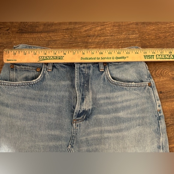 Agolde Denim Mini Skirt size 29 women’s  button fly summer 90’s pop princess - Picture 8 of 10